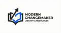 Modern Changemaker Library & Resources logo, featuring a stylized open book with an upward arrow.